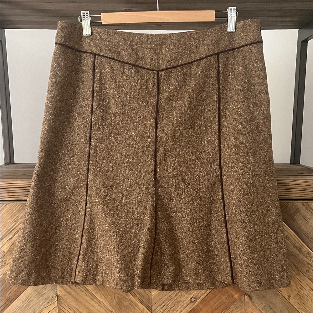 Liz Claiborne Wool‎ Blend A-Line Skirt Brown 12